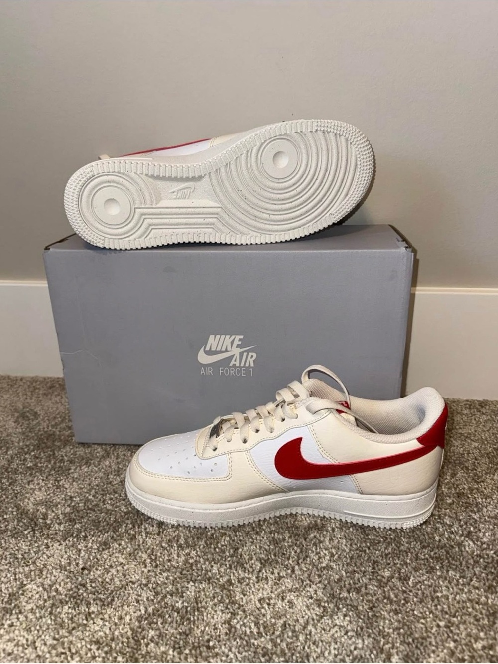 Nike Air Force 1 Low White with Red Swoosh